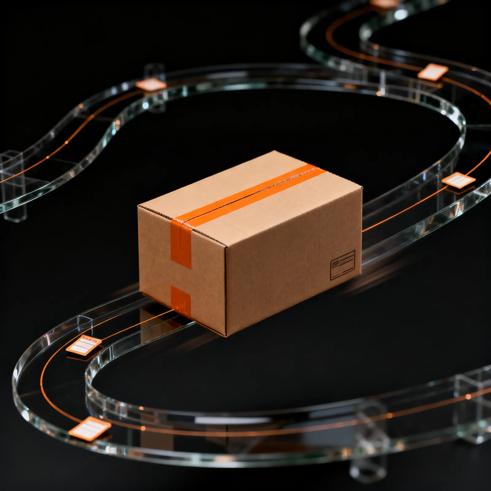 Parcel following a transparent tracking route